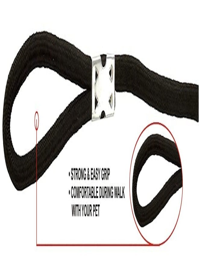 Pups&Pets Dog Rope Leash Comfortable Nylon, Brass Hook (1.65mtr, 12MM) (Black) - Image 4